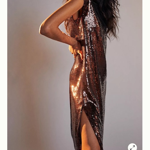 NWT Maeve by Anthropologie - Sequin Shift Midi Dress - Picture 1 of 11